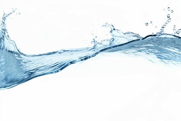 blue water splash isolated on white background, blue water splash wave, water drops and crown from splash of water. Generative AI