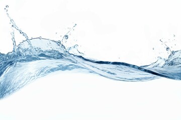 blue water splash isolated on white background, blue water splash wave, water drops and crown from splash of water. Generative AI