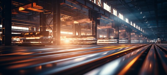 Steel factory. Generative AI technology.	
