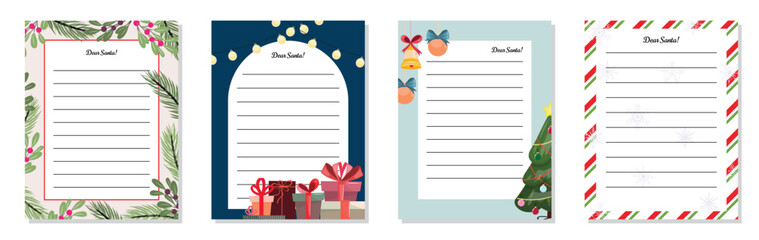 Christmas labels. Collection of templates for Christmas wish lists