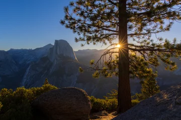 Tableaux ronds sur aluminium brossé Half Dome Half Dome