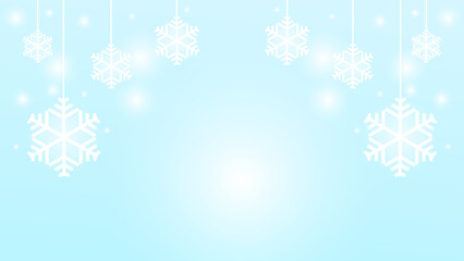 Winter background template with snowflake particles suitable for banner, poster, advertisement, brochure. Vector illustration