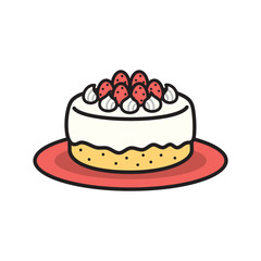 ケーキのシンプルなイラスト