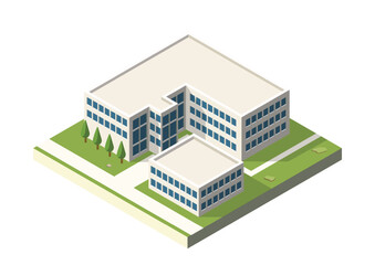 Isometric school or university building