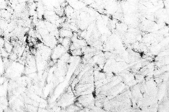 Fundo grunge em preto e branco. Textura de ilustra&ccedil;&atilde;o abstrata de rachaduras e ponto. Padr&atilde;o monocrom&aacute;tico sujo da antiga superf&iacute;cie desgastada.