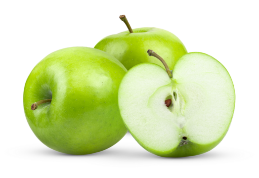green apple isolated on transparent png