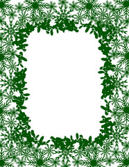 green snowflake frame border clipart