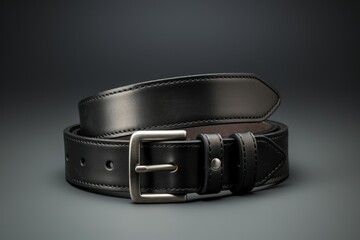Black Leather Belt Studio Shot