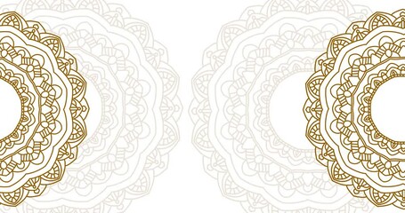 Circular mandala ornamental digital animation. Floral vintage decorative elements' oriental ornament pattern. Mandala animation with seamless looping 