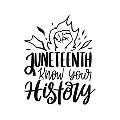 Juneteenth, celebrate freedom text lettering design. Typography logo design for greeting card, poster, banner. Vector illustration isolated on white background