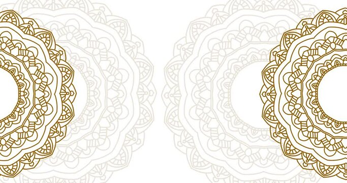 Circular mandala ornamental digital animation. Floral vintage decorative elements' oriental ornament pattern. Mandala animation with seamless looping 