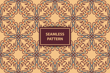 Moroccan Ethnic seamless pattern design. Aztec fabric carpet mandala ornament chevron textile decoration wallpaper. Tribal turkey African Indian traditional embroidery vector illustrations background