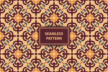 Moroccan Ethnic seamless pattern design. Aztec fabric carpet mandala ornament chevron textile decoration wallpaper. Tribal turkey African Indian traditional embroidery vector illustrations background