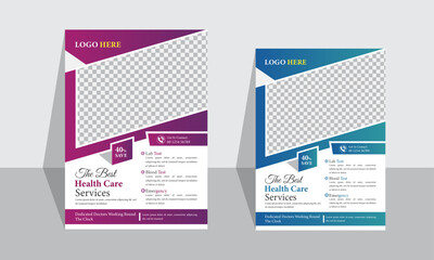 Medical healthcare corporate business flyer or poster template design