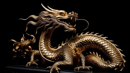 Foto op Plexiglas anti-reflex chinese dragon on the wall © lc design