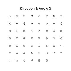 Direction/Navigation/Arrows Outline Icon Set