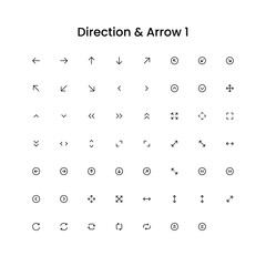 Direction/Navigation/Arrows Outline Icon Set