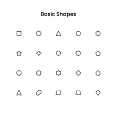 Basic Shapes Outline Icon Set