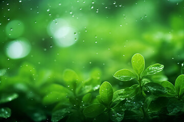 green bokeh background by nature with little splash water