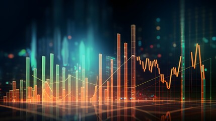 Fototapeta premium Stock market or forex trading graph in graphic concept.