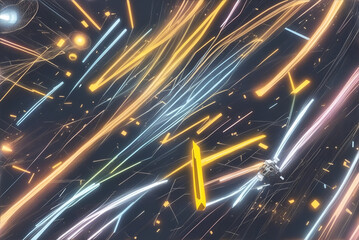 Fototapeta premium abstract spreading lines shiny effects