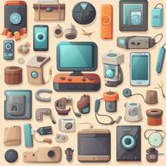gadget collection illustration background
