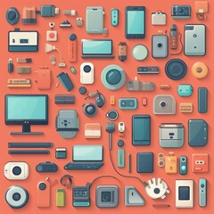 gadget collection illustration background