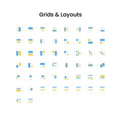 Grid, Layout and Template Flat Icon Set