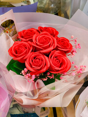 bouquet flower display in shop