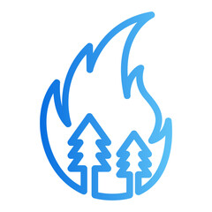 Fototapeta premium forest fire gradient icon