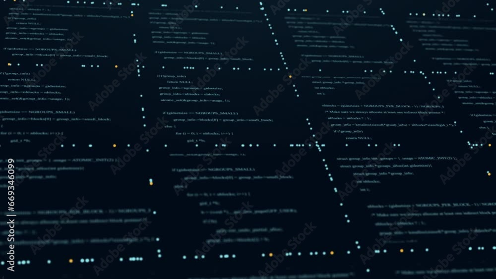 Wall mural futuristic abstract digital cyberspace with program code levitation.