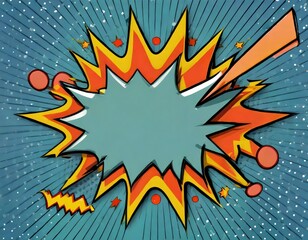 comic abstract pop art background with thunder illustration. AI Generated.