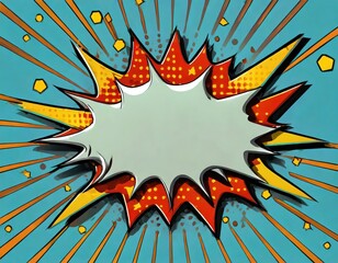 comic abstract pop art background with thunder illustration. AI Generated. - obrazy, fototapety, plakaty