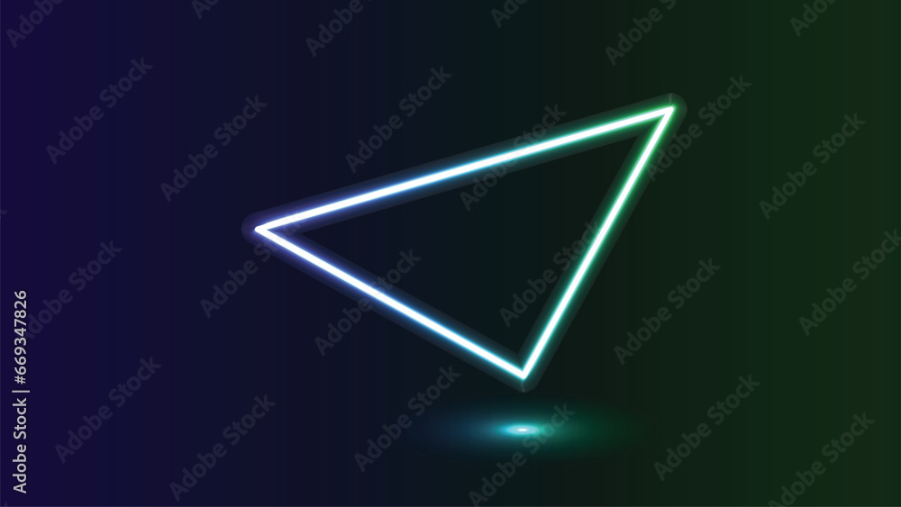 Aufkleber triangular neon effect frame, triangular light effect