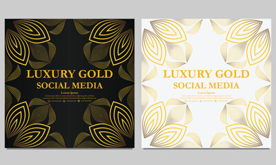 golden floral social media template. suitable for social media post, web banner, cover and card