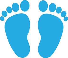Baby foot print design blue color, boy foot print