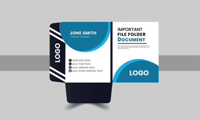 Corporate presentation folder design template and modern layout.
