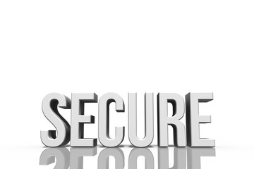 Digital png white text of secure on transparent background