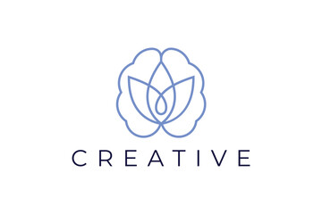 Lotus brain premium logo - obrazy, fototapety, plakaty