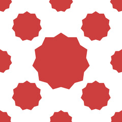 Digital png illustration of red circle stars repeated on transparent background