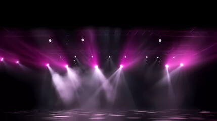 Fototapeta na wymiar Concert show stage with pink and purple with smoke stage like.Stage scene for Concert show or Presentation. Realistic 3d vector.