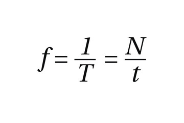 Frequency Formula on the white background. Education. Science. Important Physics Formula. Vector illustration. - obrazy, fototapety, plakaty