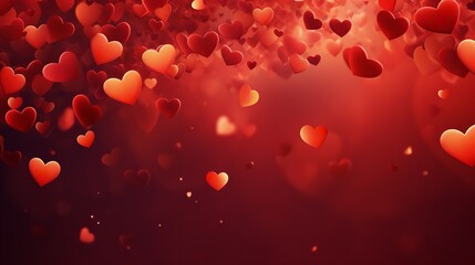 A floating red heart background for Valentine's Day. Generative Ai.