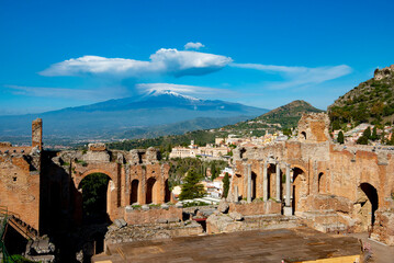 Naklejka premium Greek Theatre of Taormina - Italy