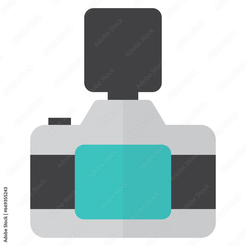 Poster vector illustration of camera. colored vector for website design .simple design on transparent backg