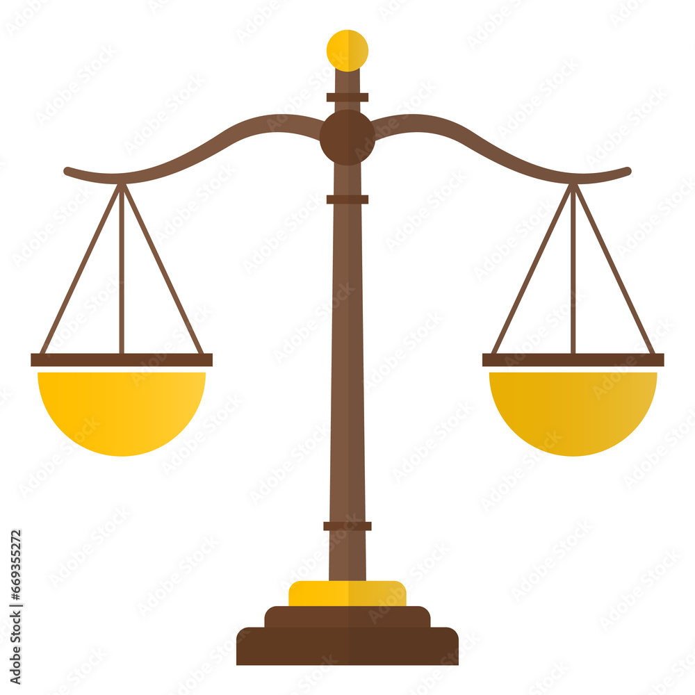 Poster vector illustration of justice. colored vector for website design .simple design on transparent back