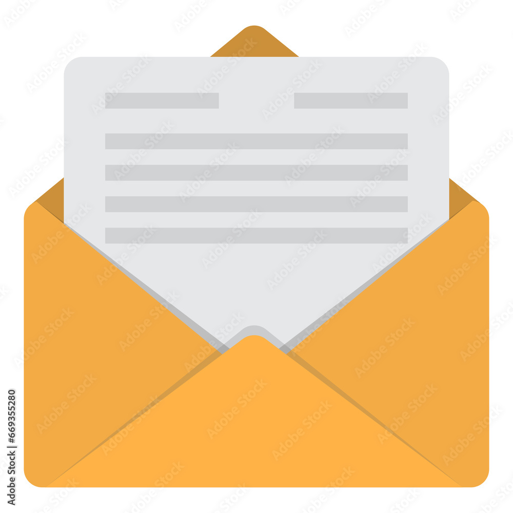 Poster vector illustration of open mail. colored vector for website design .simple design on transparent ba