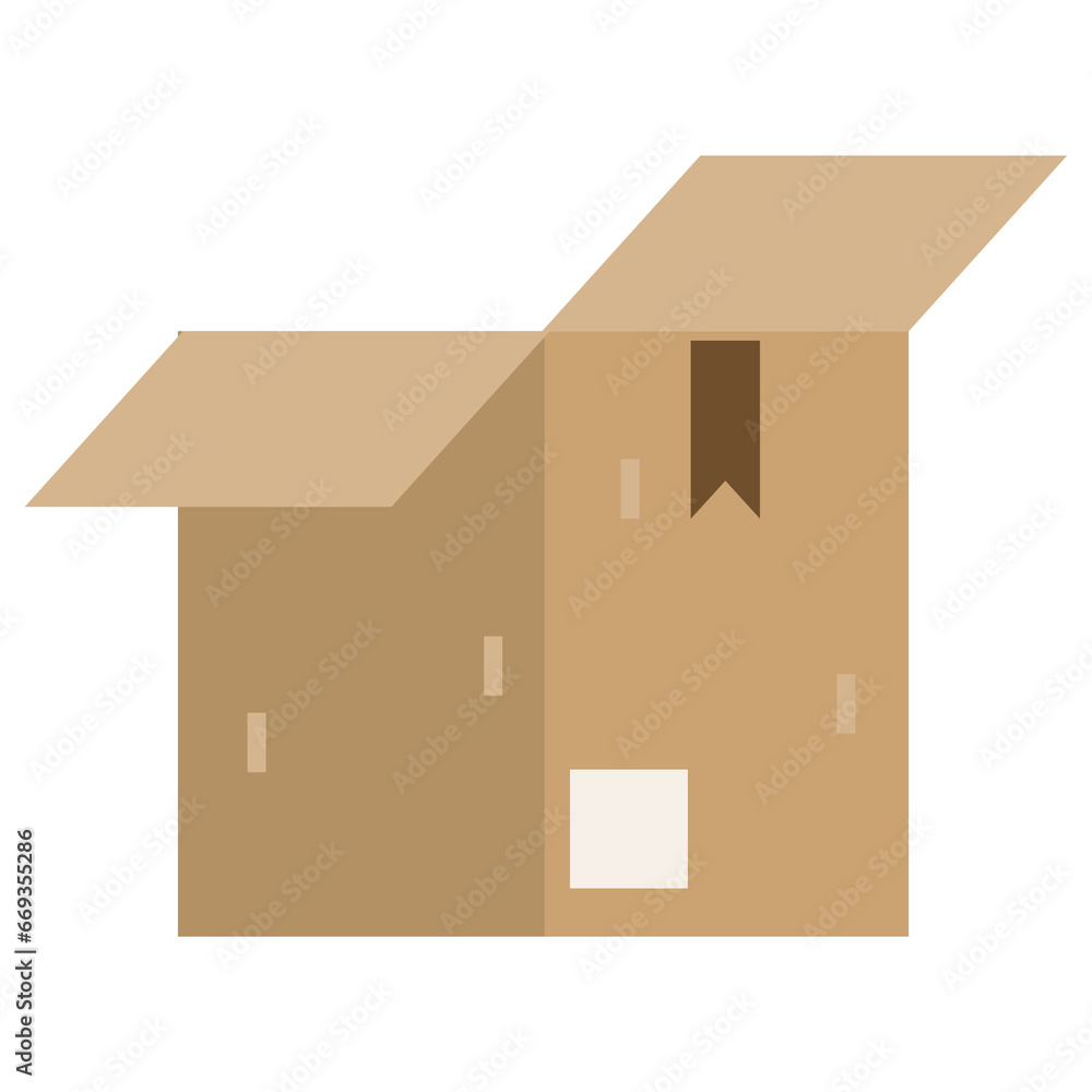 Aufkleber vector illustration of open box. colored vector for website design .simple design on transparent bac