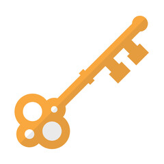 Vector illustration of key. Colored vector for website design .Simple design on transparent background (PNG).