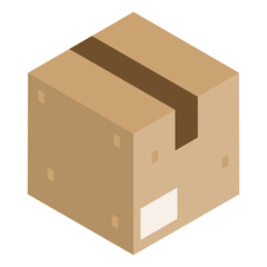 Vector illustration of box. Colored vector for website design .Simple design on transparent background (PNG).